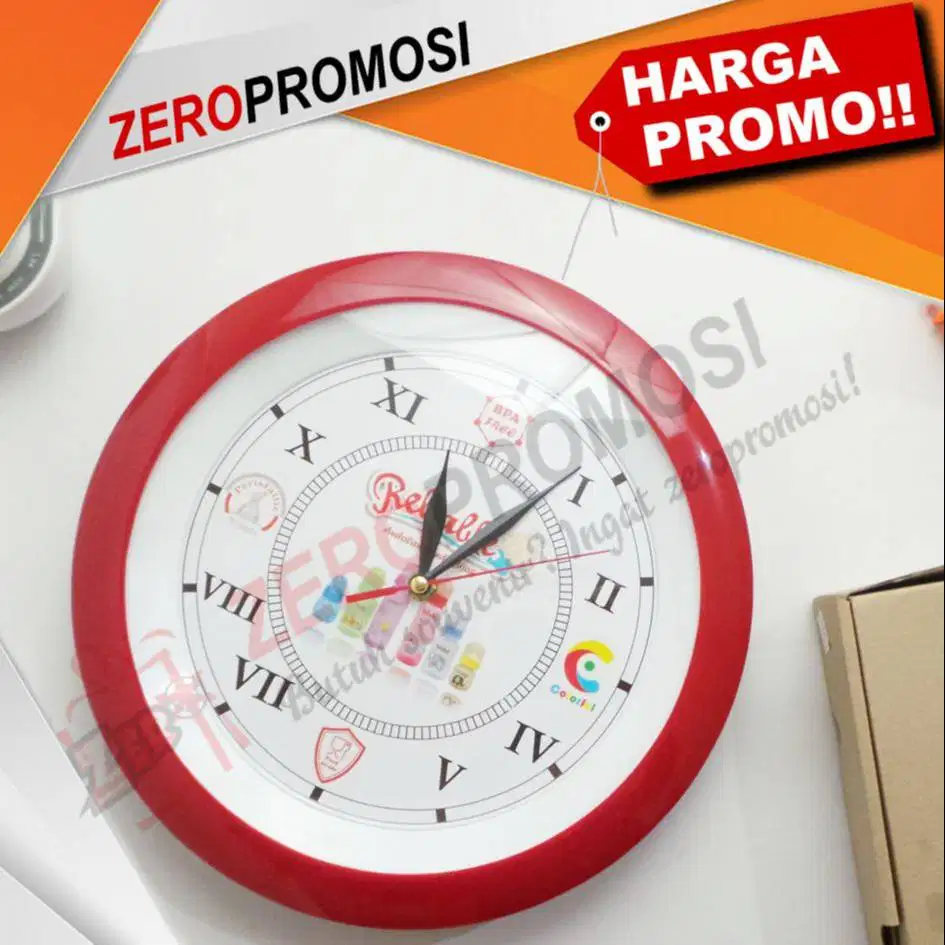 Souvenir Jam Dinding Promosi Kode 218P Cetak Logo Murah