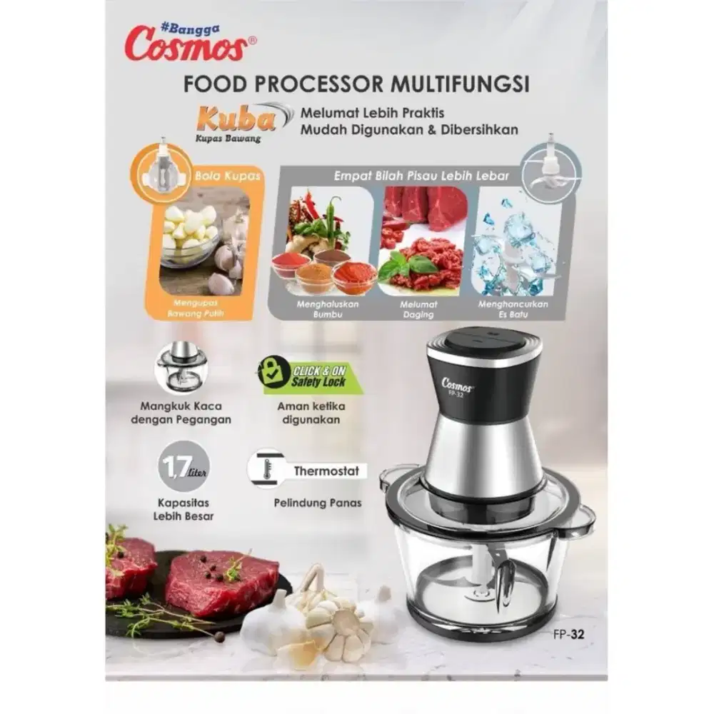 Chopper penggiling daging cosmos Fp-32 bjm bsa cod 1,7 L