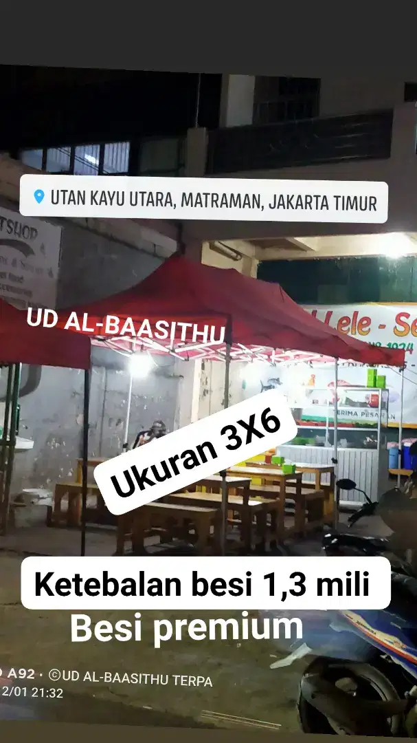 TENDA LIPAT 3X6 besi 1,3 mili