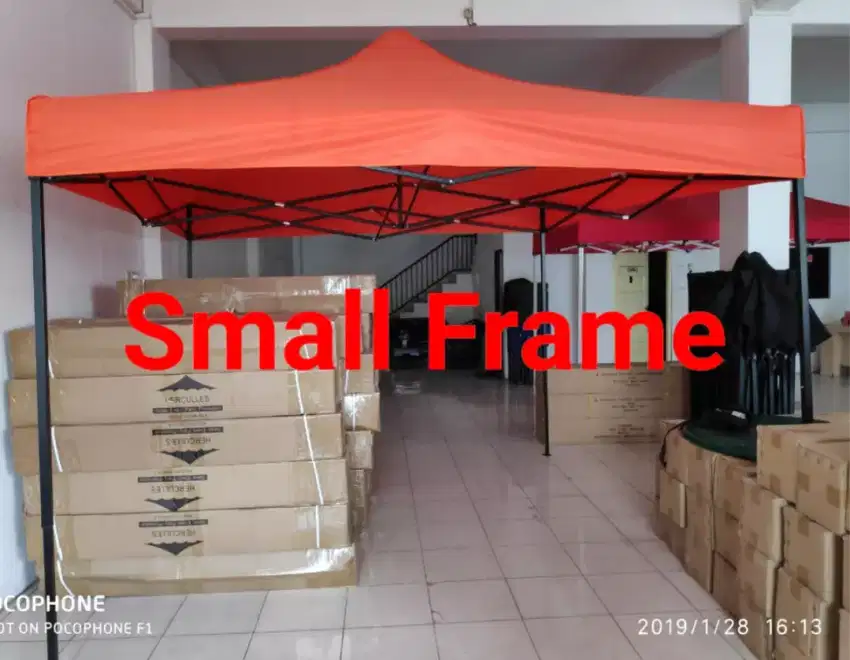 TENDA LIPAT BESI SMALL FRAME WARNA ORANGE