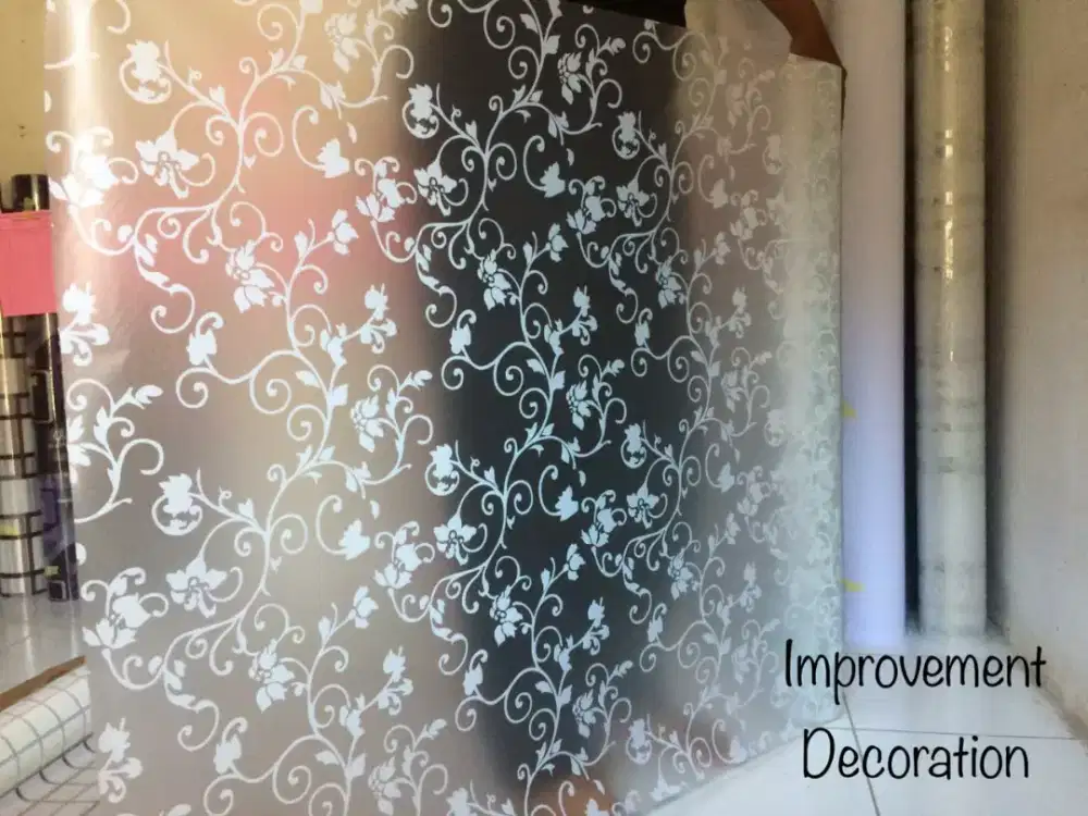 Sticker kaca sunblas motif tralis