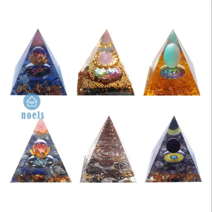 5 cm Orgonite Piramida Penyembuhan Reiki Chakra Batu Kristal Energi Or