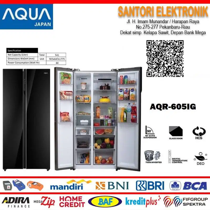 CASH KREDIT KULKAS SBS AQUA  AQR-605IG GB