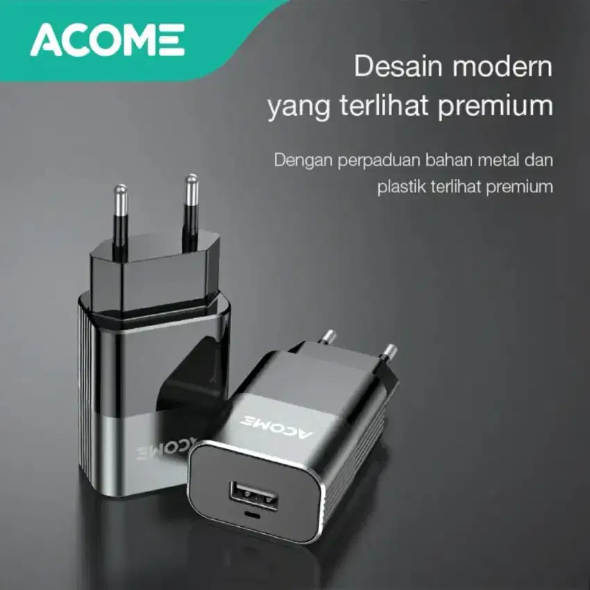 ACOME AC01 Wall Charger 3A QC 3.0 18W + Kabel Data Type-C