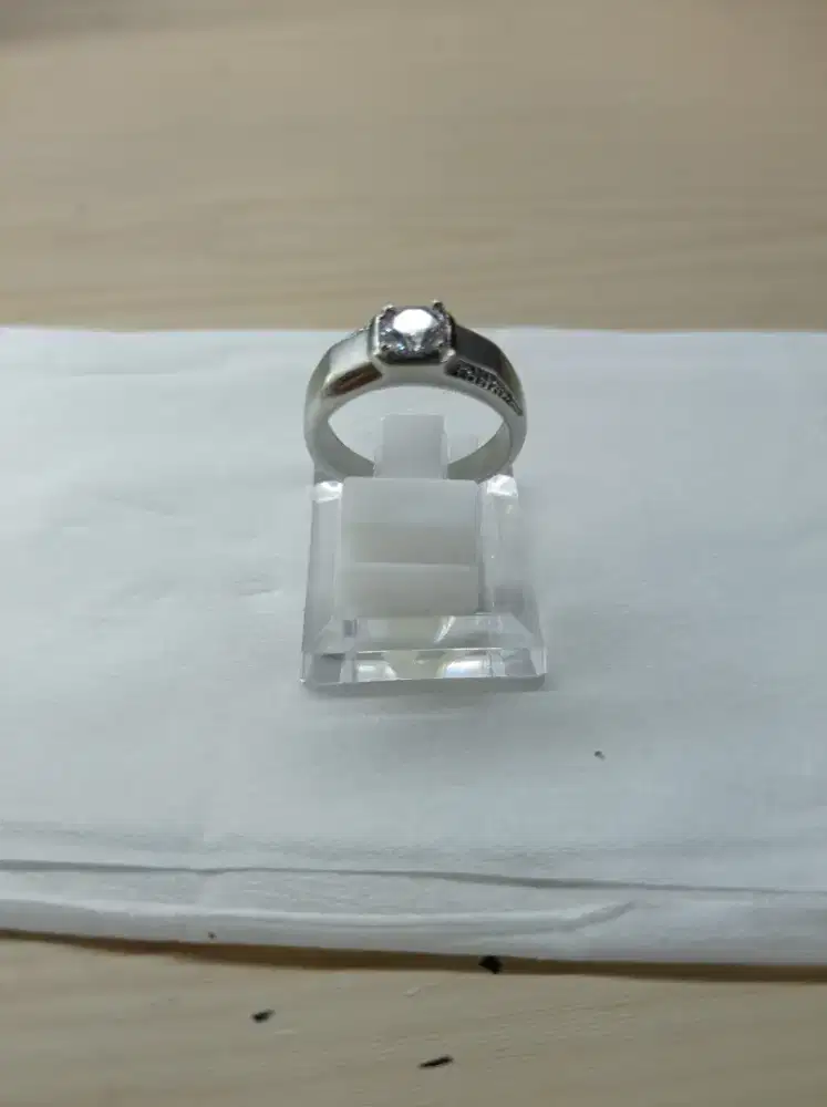 Cincin Pria/Wanita Titanium doff size 8 silver