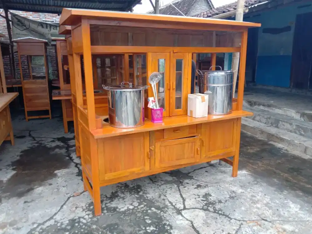 Gerobak Mie ayam bakso mahoni paket lengkap