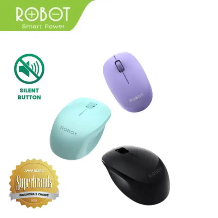 Mouse Wireless Robot M210S Receiver USB Smart Power Silent Key Click