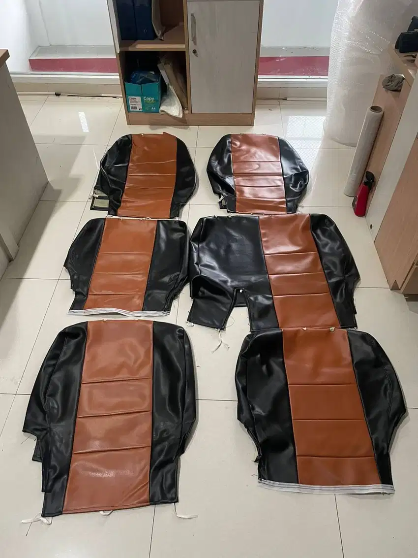 1 SET FULL SARUNG INNOVA REBORN LEATHER SEAT BROWN/COKLAT HITAM