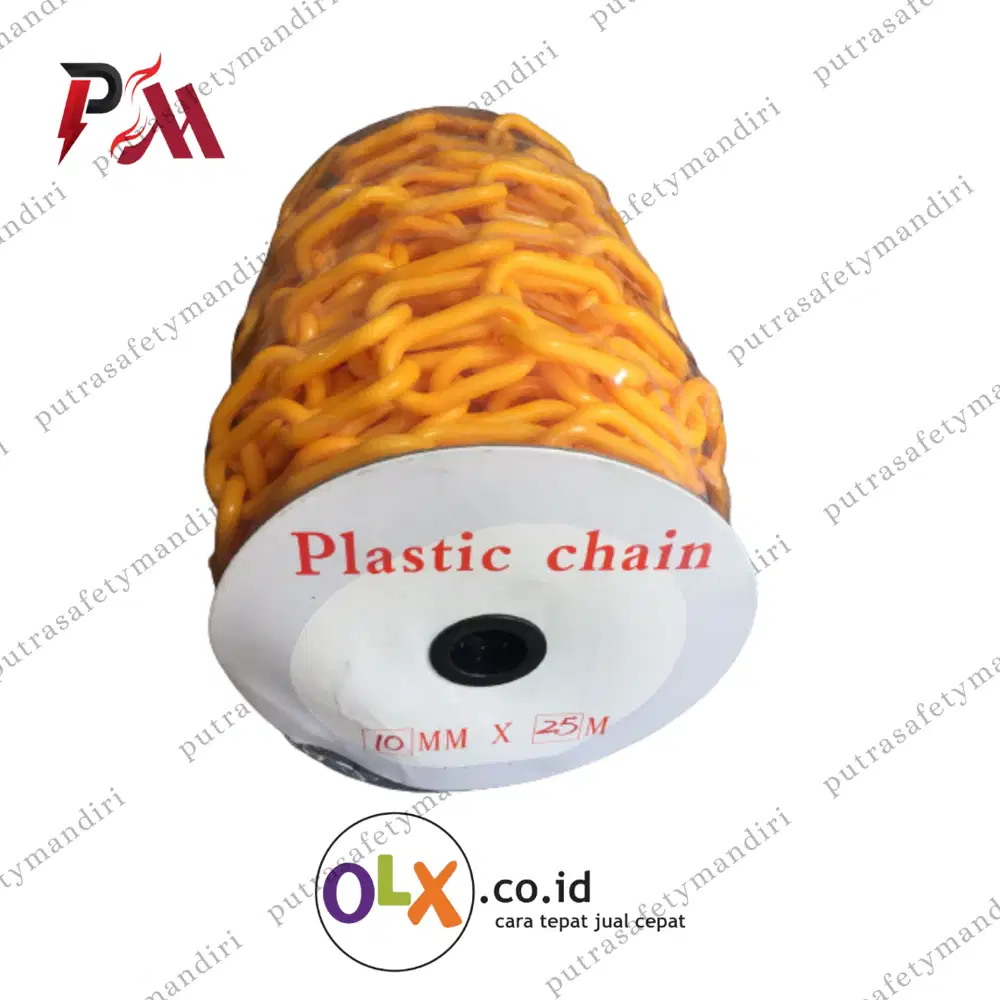 TALI RANTAI PLASTIK 10MM 25METER PLASTIC CHAIN PENGAIT TRAFFIC CONE