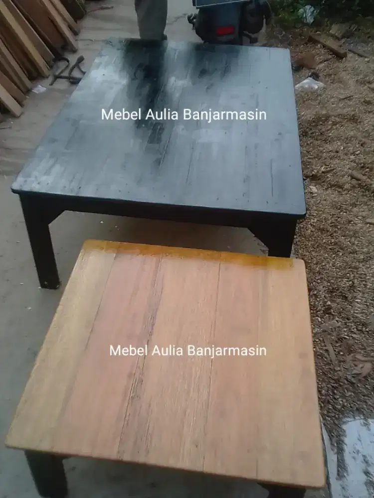 meja kayu lesehan
