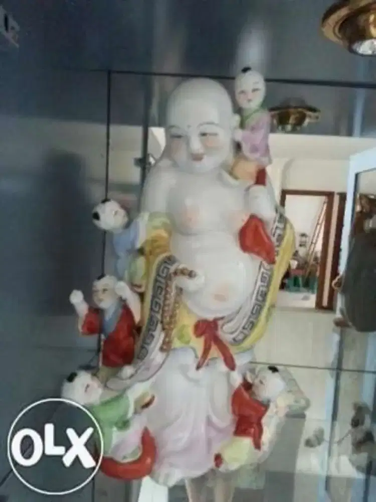 Patung Budha Maitreya berdiri Keramik Kwalitas No1. HARGA OBRAL