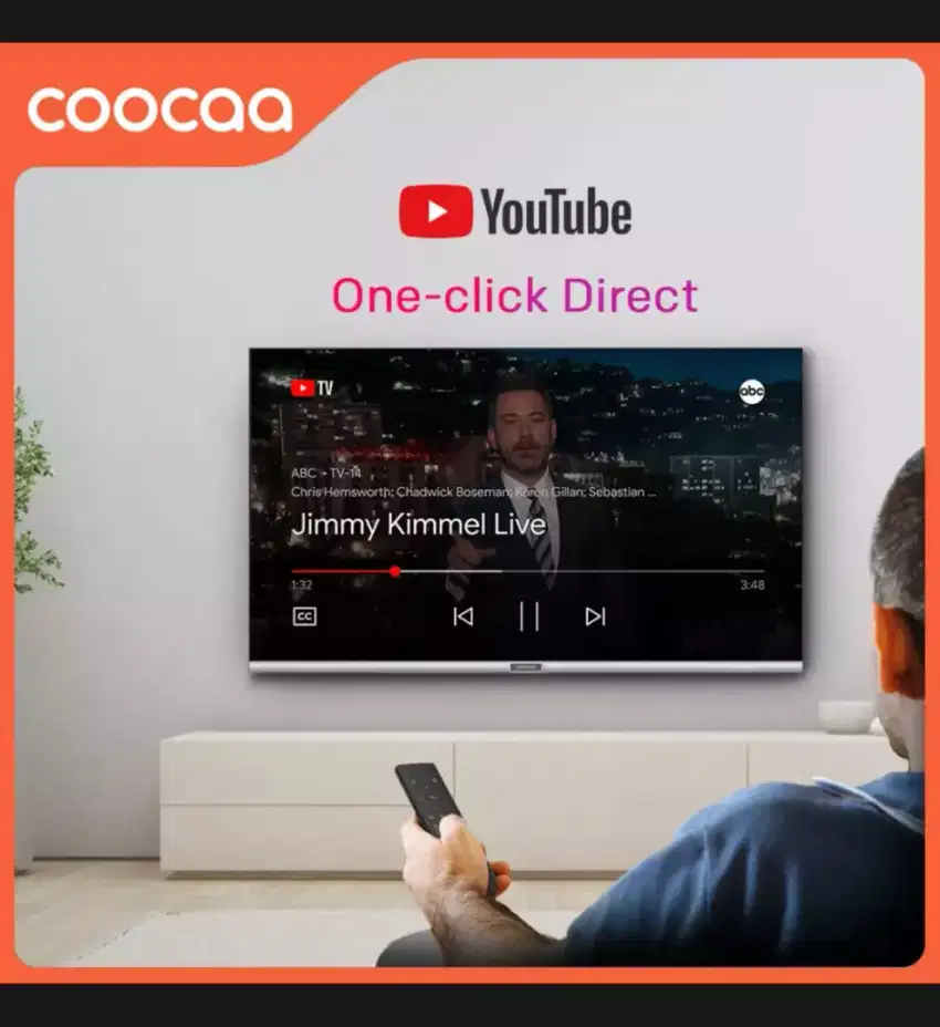 SmartTV Coocaa LED 40 inchi FHD Bezelles YouTube Digital WiFi G Resmi