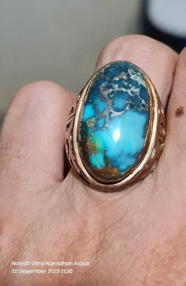 Natural Pirus Persia Ring Perak