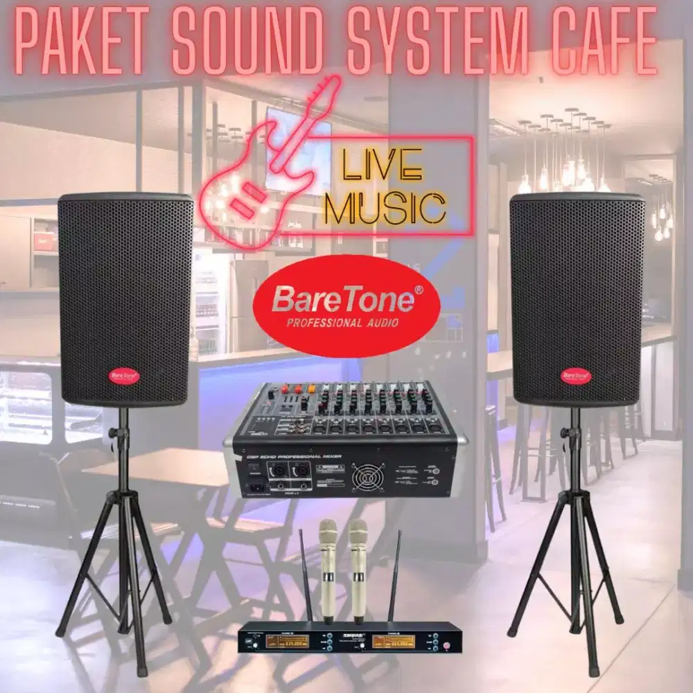 Paket Sound System Cafe Live Music Baretone Original 10 inch