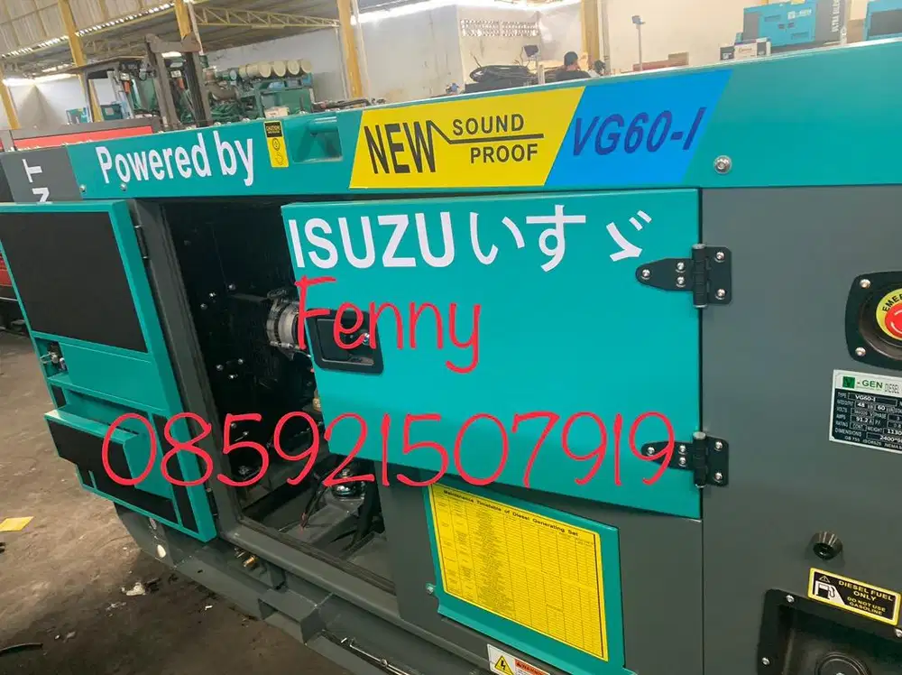 GENSET ISUZU 60 KVA ISUZU KVA SILENT BARU JAPAN