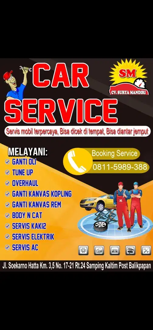 Bengkel Jasa Perbaikan Servis Service Mobil Mekanik AC Mesin Kaki Cat