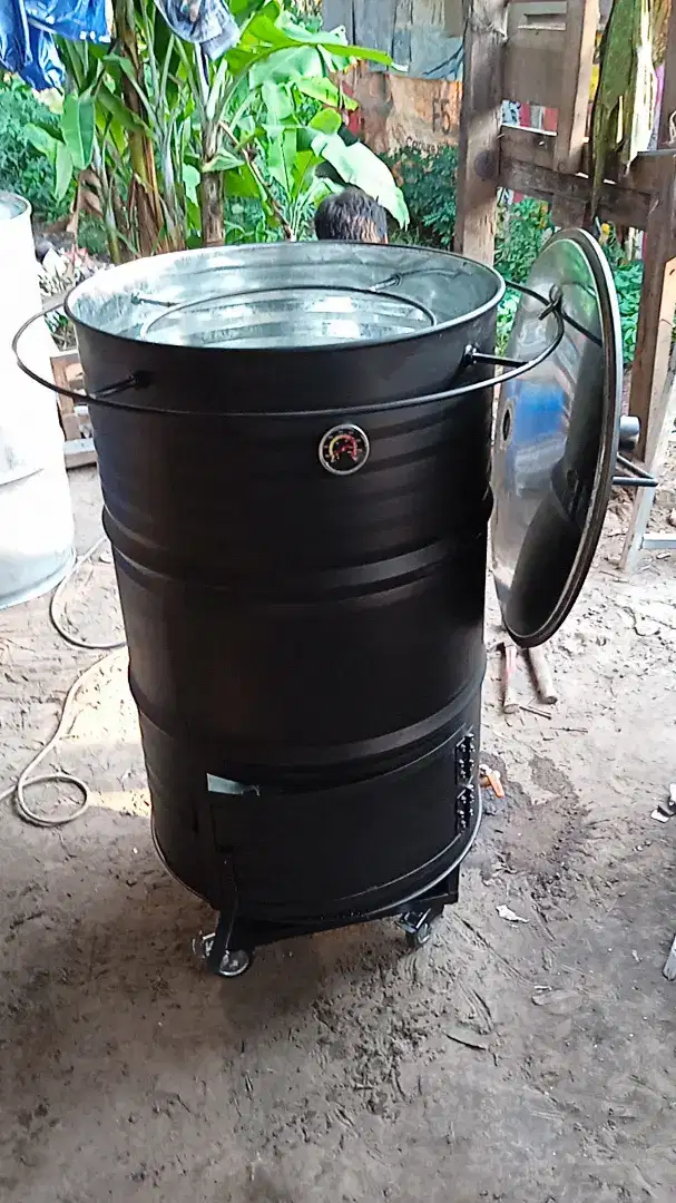 Alat Panggangan bebek peking ayam apollo drum smoker Alat pengasapan