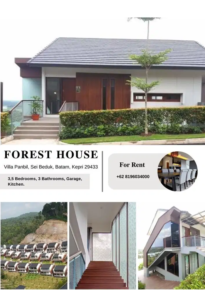 Disewakan VILLA PANBIL FOREST HOUSE for RENT yearly
