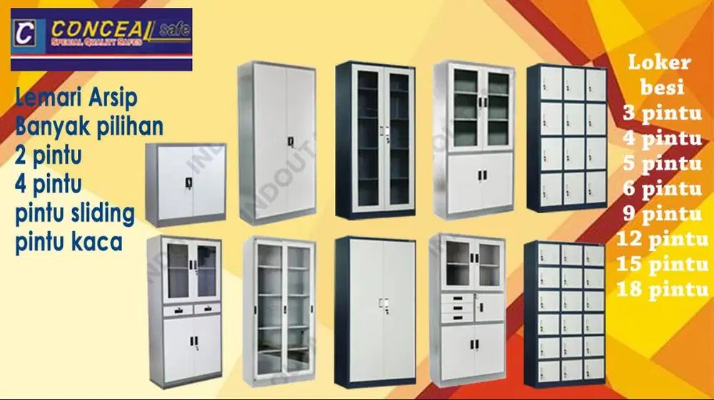 Lemari Arsip Dokumen Loker Locker Besi Baru Bekas FRE ONGKIR sk Slidin