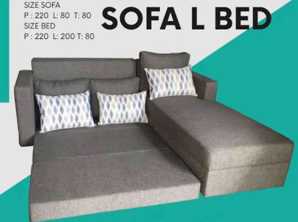 SOFA L BED MINIMALIS MEWAH