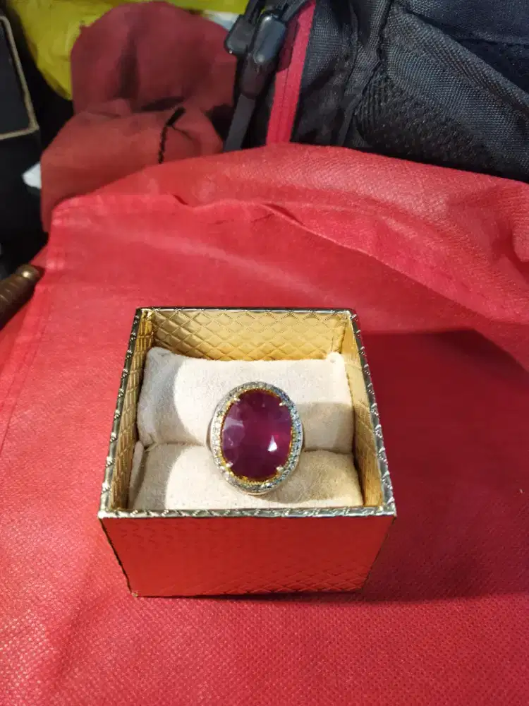 Cincin Eropa Pria Emas Ruby Mira Afrika Super Besar Kode 031