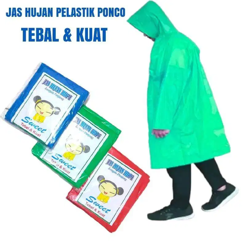 Jas Hujan Disposable Mantol Plastik Mantel Jas Hujan Plastik