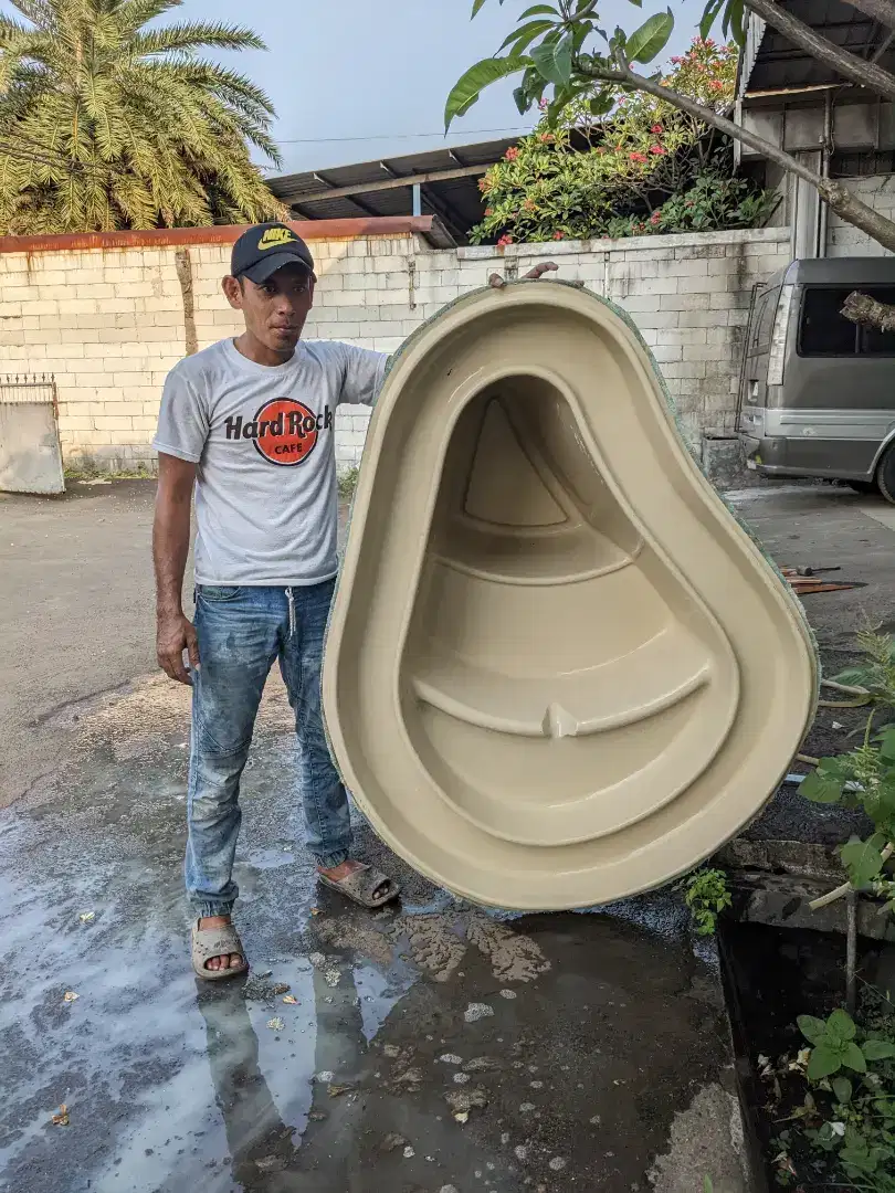 Bak kolam fiber ikan taman alami natural instant tinggal tanam 150cm