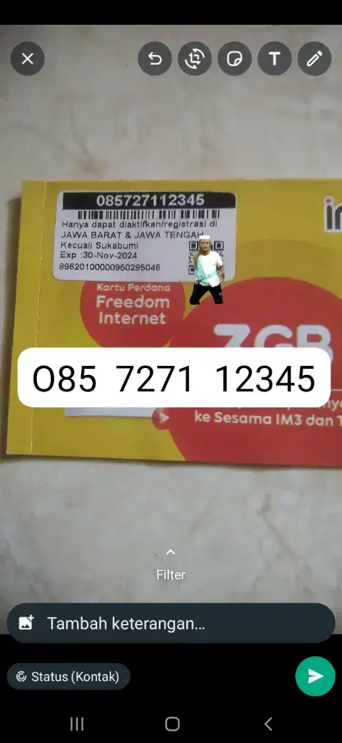 Dijual kartu indosat cantik dan rapi