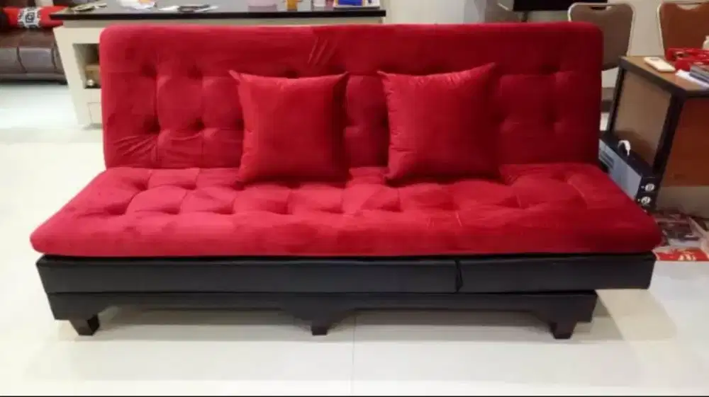 Sofa bed bludru 2 sisi