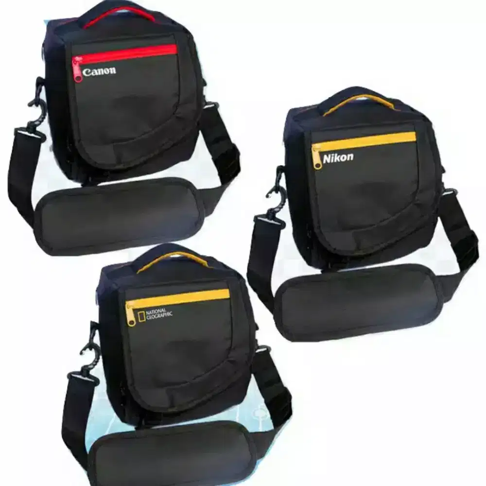 Tas Kamera = Slempang model Segi 3 /Kotak = Canon /NATIONAL GEOGRAPHIC