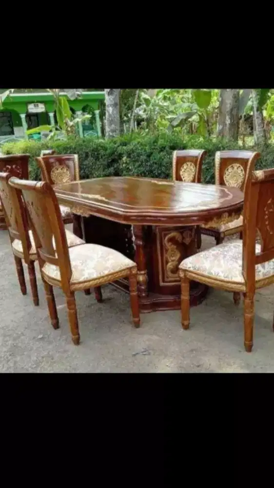 Meja Makan SELINA 6Kursi (Kayu Jati)