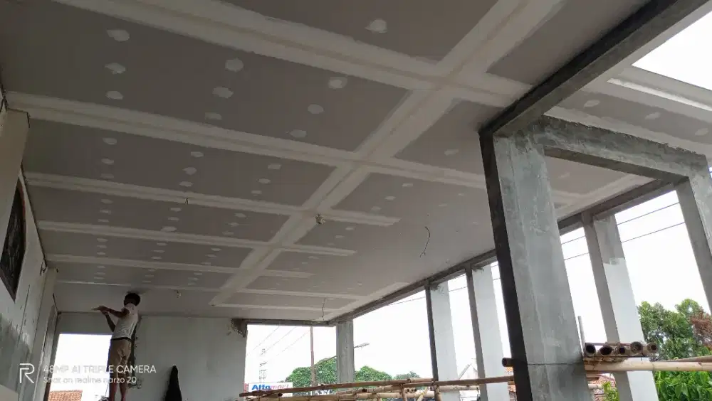 Pemasangan plafon gyipsum & partisi gyipsum