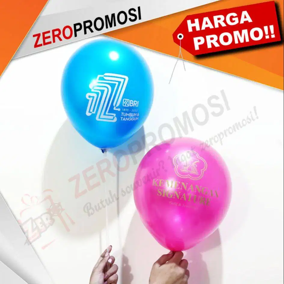 Souvenir Balon Latex Promosi Bulat Standart Custom Logo