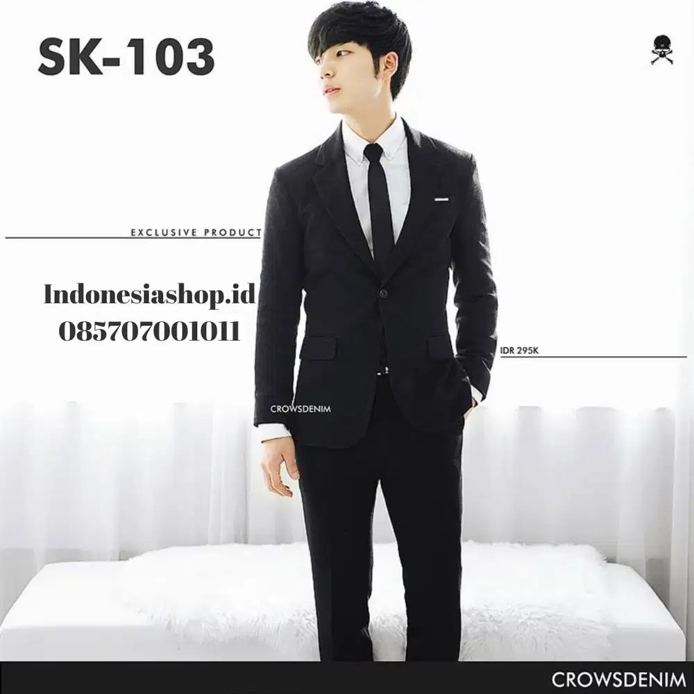 Jas Blazer Slimfit Black Peak Lapel Style – SK103