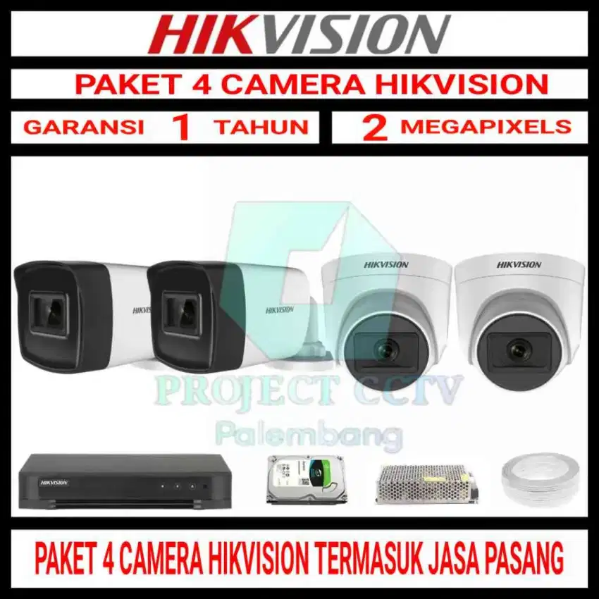 CCTV 4 CAMERA HIKVISION 2MP/1080P