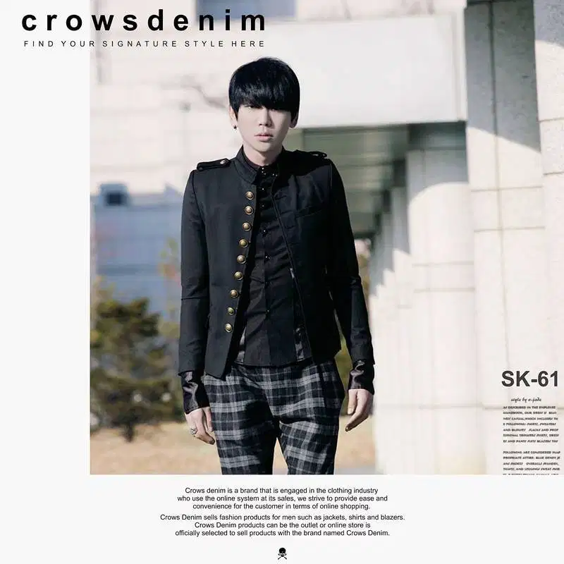 Blazer Black Casual Button Stright Korean Style - SK61