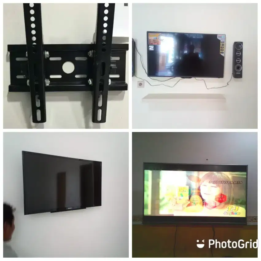 Hasil Pasang Breket led lcd tv Polytron