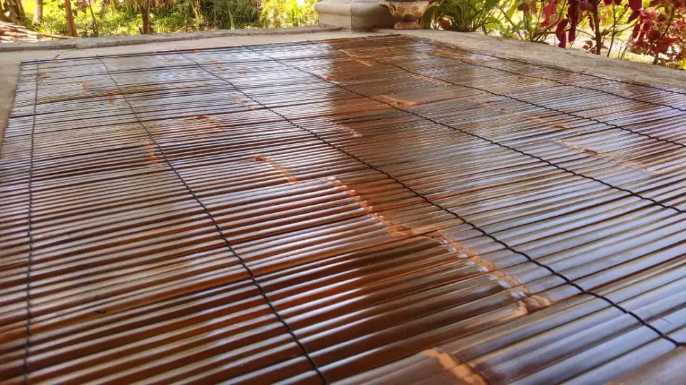 Tirai bambu Wulung kulitan vernis