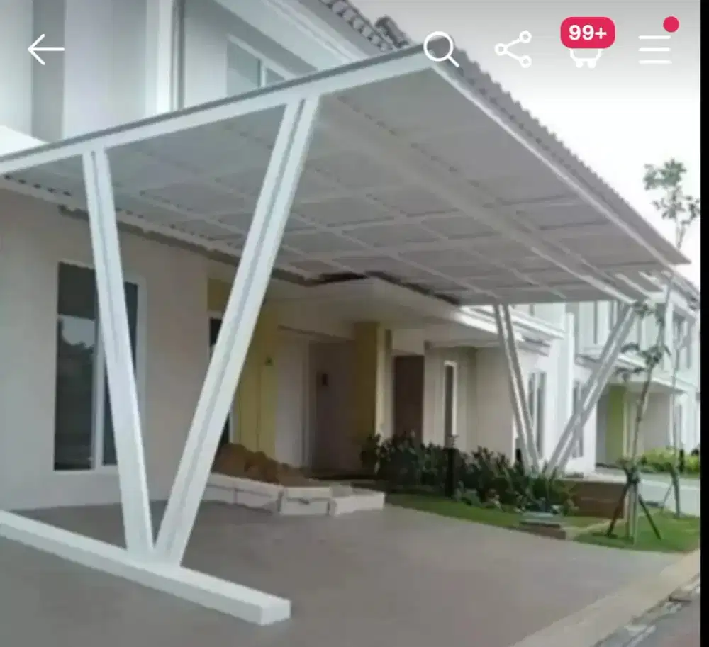 Kanopi besi Atep alderon dabel layar