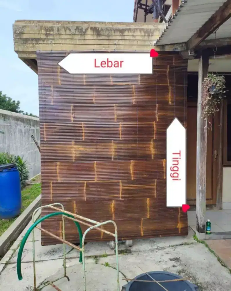 Silahkan Lur Tirai bambu Wulung hitam di pliture Vernis 1 x 2,5  m