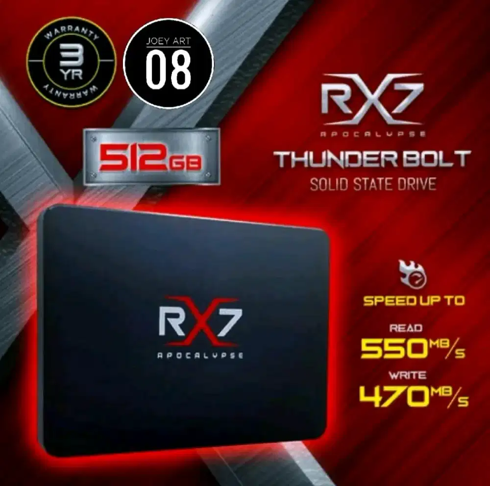 SSD 512GB RX7 SATA III - BARU GARANSI RESMI 3 TAHUN