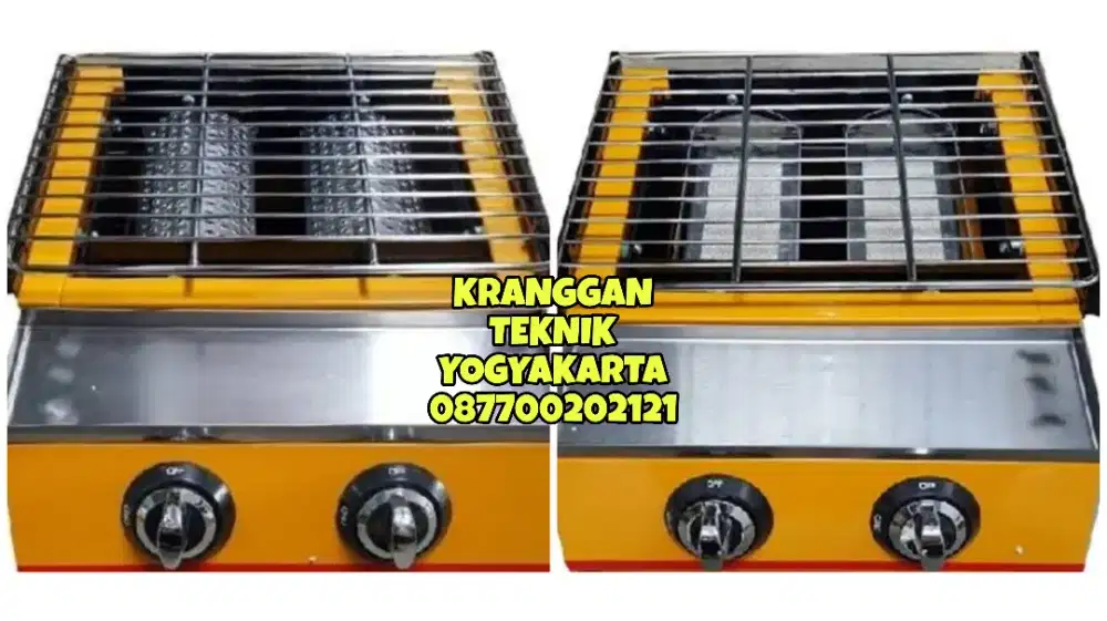 (KRANGGAN TEKNIK)kompor bakar bakso panggang sosis roaster 2 tungku