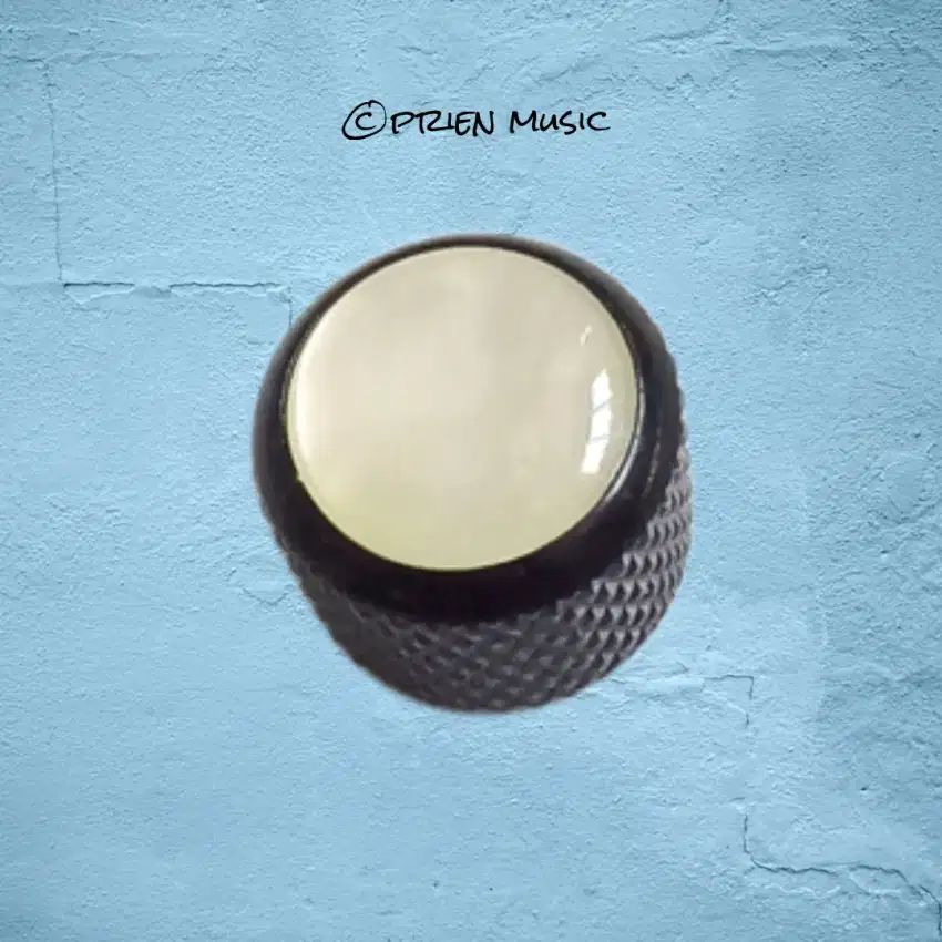 Metal dome knob w/white pearl top knob gitar bass