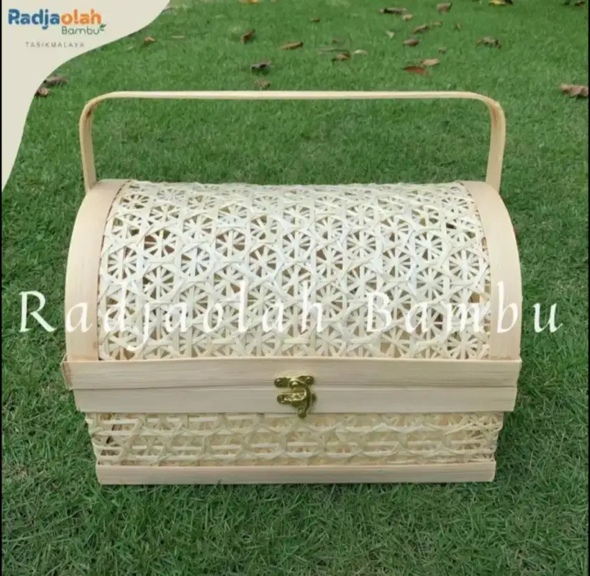 Box Peti Bambu | Box Parcel Motif Trumtum Natural