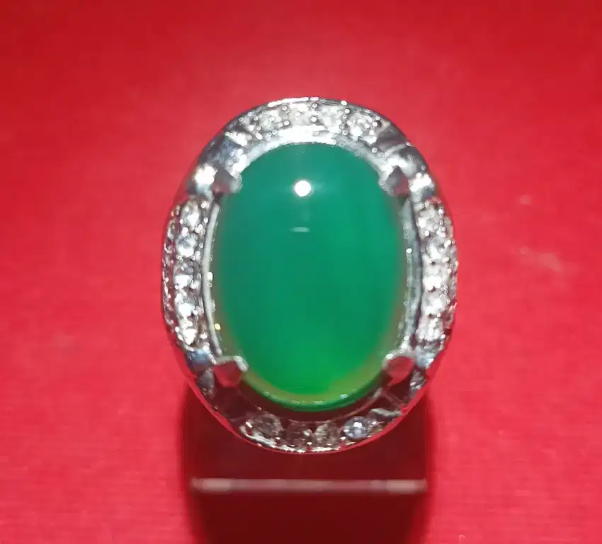 Batu Green Chalcedony/batu hijau garut kristal