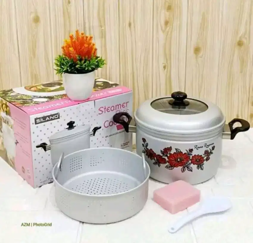 Alat pengukus kukus Maspion Steamer Rice Cooker 24 cm serbaguna