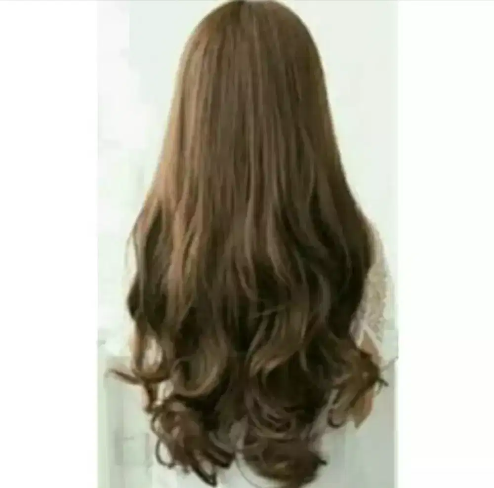 Hair clip rambut curly coklat 60cm