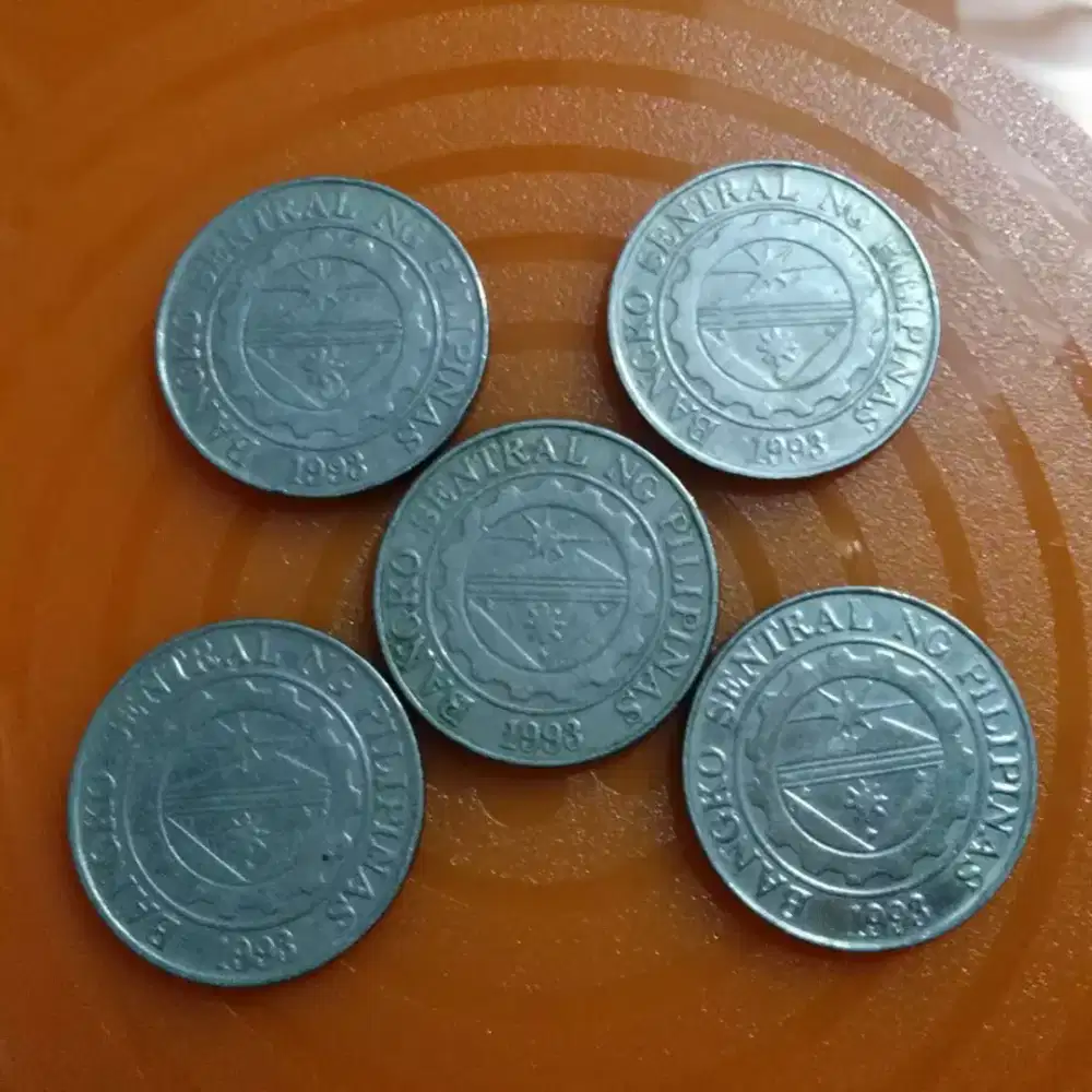 Koin 1 peso Fhilipina thn 1996, 1997 &1998 (5 keping)