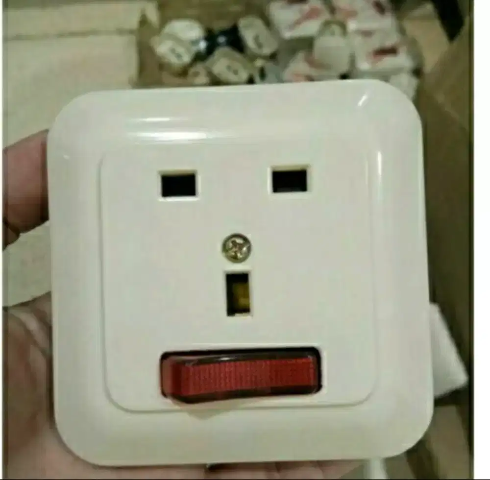 STOP KONTAK AC 3 LUBANG BROCO - STOP KONTAK TANAM AC