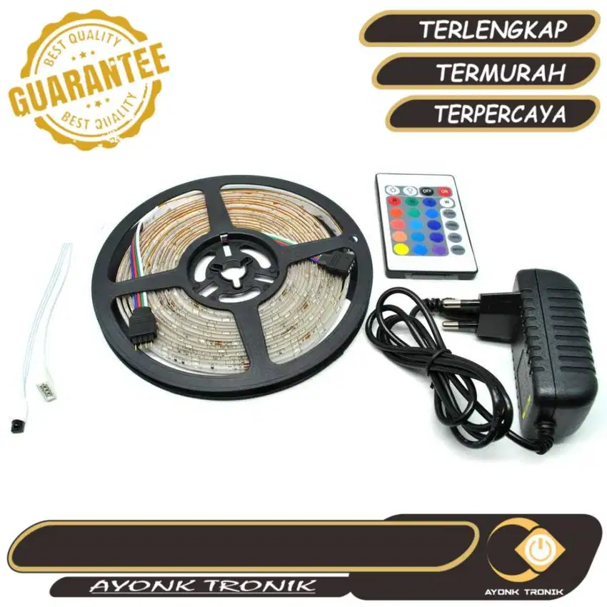 Lampu RGB LED Strip 300 LED 5 Meter 12V 2A Light Controller Remote dan